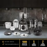 Prestige Visit store Endura Pro 1000 W Juicer Mixer Grinder (Pro with Ball Bearing-Multi Functional food processing attachments Watts | 6 Jars | Black, Silver)[aa1098/105]