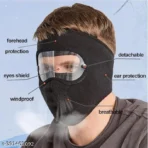 Homeistic Applience Winter Face Mask Windproof and Thermal Warm Fleece Full Face Mask Anti Fog Removable Eye Protection Screen Goggles Keep Warm Face Mask for Sun Protection Face Mask for Bikers Face Cover Bike Mask for Men and Women (Black, Pack of 1) - Image 3