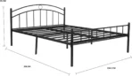 Nancy Metal Queen Bed, 206 cm x 154.5 cm (6.76 ft x 5.07 ft) (Finish Color - Dark Black, Delivery Condition - Knock Down)(AA1103/68) - Image 3