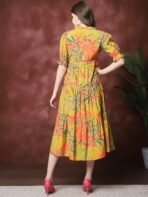 Women Fit and Flare Multicolor Below Knee Dress - Image 12