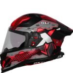 SBH 61 SXE X3 ISI and Dot Certified Full Face Graphic Motorbike Helmet (Glossy Black Red With AntiFog Shield)[AA1097/74]