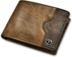 Men Casual Brown Artificial Leather RFID Wallet -Mini (6 Card Slots)