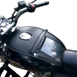 TRENDZ REXINE WORK TANKCOVER ( BLACK )WITH MOBILE POUCH GLASS  CAP RING LOCK ROYAL ENFIELD CLASSIC 350,ELECTRA DELUX,CLASSIC 500,CLASSIC DESORT STORM ,CLASSIC , ELECTRA BIKE TANK COVER [AA1098/27]