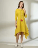 Women Foil Print Handkerchief Dress