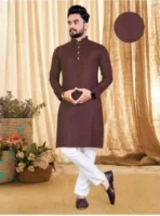 Sr Fashion Men Striped Kurta (Maroon) (AA1102/101)