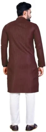 Sr Fashion Men Striped Kurta (Maroon) (AA1102/101) - Image 3