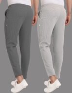 Men Solid Grey Track Pants 2 packs - Image 5