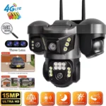 Cxoen 4G SIM 3 Lens Wireless HD Camera Bullet+ PTZ Control TwoWay Audio Night Vision Security Camera (128 GB, 1 Channel) [AA1102/312]