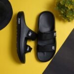 athree Men’s Slippers & Flip Flops(BLACK,9)[AA1097/111]