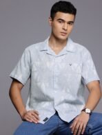 Relaxed Fit Printed Drop-Shoulder Sleeves Pure Cotton Casual Shirt[AA1100/141]