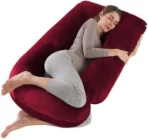 Prifarodo Microfibre Pregnancy Pillow Pack of 1 Solid Pregnancy G & J Shape for Pregnant/Maternity Back Pain Relief, & Belly Support (Maroon)[AA1098]