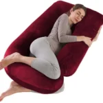 Prifarodo Microfibre Pregnancy Pillow Pack of 1 Solid Pregnancy G & J Shape for Pregnant/Maternity Back Pain Relief, & Belly Support (Maroon)[AA1098]