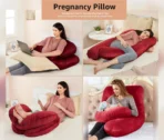 Prifarodo Microfibre Pregnancy Pillow Pack of 1 Solid Pregnancy G & J Shape for Pregnant/Maternity Back Pain Relief, & Belly Support (Maroon)[AA1098] - Image 3