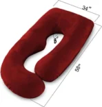Prifarodo Microfibre Pregnancy Pillow Pack of 1 Solid Pregnancy G & J Shape for Pregnant/Maternity Back Pain Relief, & Belly Support (Maroon)[AA1098] - Image 4