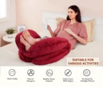 Prifarodo Microfibre Pregnancy Pillow Pack of 1 Solid Pregnancy G & J Shape for Pregnant/Maternity Back Pain Relief, & Belly Support (Maroon)[AA1098] - Image 2