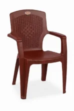 Comfortable Seating for Home & Living Room | Matt & Gloss Pattern Plastic Outdoor Chair (RED, Set of 2, Pre-assembled) [AA1102/298] - Image 4