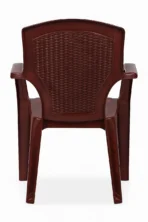 Comfortable Seating for Home & Living Room | Matt & Gloss Pattern Plastic Outdoor Chair (RED, Set of 2, Pre-assembled) [AA1102/298] - Image 2