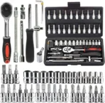 KHANSAHEB 46 In 1 Pcs Tool Kit & Screwdriver and Socket Set,Hand Tool Kit Socket Set (Pack of 46)[AA1098]