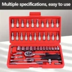 46 In 1 Pcs Tool Kit & Screwdriver and Socket Set,Hand Tool Kit Socket Set (Pack of 46) [AA1096/179] - Image 5
