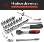 46Pcs Mechanic Tool Kits For Household Auto Repair , Chrome Vanadium Steel Hand Tool Kit (46 Tools) [AA1096/176] - Image 2