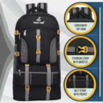 Travel for outdoor sport hikilng bag waterproof backpack (Grey 75L) [AA1096/175] - Image 2