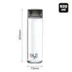 CELLO H2O Glass Fridge Water Bottle with Plastic Cap Set of 6, 920ml, Black | Leakproof & Durable | Wide Mouth, Easy To Clean | Multi Set Glass Water Bottle for Kitchen, Home, Office, Gym, Travel[AA1100/147] - Image 3