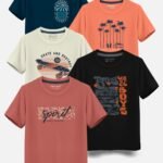 HELLCAT Boys Pack Of 5 Graphic Printed Cotton T-shirt[aa1098]