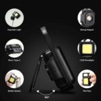 Home Trade Mini USB Rechargeable LED Cob Flashlight, Keychain & Bottle Opener. Magnetic, Portable Light with 3 Light Modes, Folding Bracket for Otdoor Adventure Walking Camping & Emergency. [AA1102/292] - Image 3