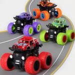 Storio Pack of 4 4x4 Friction Powered Mini Monster Trucks for Boys 3-7 Years | Durable Alloy & Non-Toxic Plastic Car Toys | Educational Toy Vehicles with Non-Slip Tires | Gift for Kids [AA1102/309]