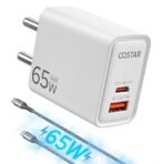 Costar 65W GaN Dual Port Fast Charger QC/PD, 2 in 1 USB & Type C Fast Charger Adapter for Laptop, Lenovo, HP, Asus, Dell, MacBook, iPhone Series, Samsung Galaxy/Note, and Android Devices, Black[AA1100/169] - Image 4
