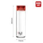 CELLO H2O Glass Fridge Water Bottle with Plastic Cap Set of 6, 920ml, Red | Leakproof & Durable | Wide Mouth, Easy To Clean | Multi Set Glass Water Bottle for Kitchen, Home, Office, Gym, Travel[AA1100/149] - Image 3