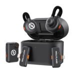 Hollyland Lark M2S Ultimate Combo Wireless Lavalier Mic for iPhone/Camera/Android/PC, 7g Titanium Clip Mic with 3-Lv Noise Cancel, 300m Range for YouTube Podcast Vlog(Camera RX+USB-C RX+Lightning RX)[AA1100/163]