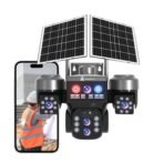 15MP 3 Lens 4G Solar Powered Security Camera | Dual Solar Panel | 128GB Storage | Outdoor Waterproof CCTV | Night Vision, Motion Detection & Two-Way Audio | 4G SIM Based Wireless Camera[AA1098]