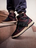 Utility Suit Men and Boys Red and Black Colourblocked Lace Up High Top Sneakers[AA1100/165] - Image 3