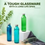 SAND DUNE Set of 6, 800 ml Each Blue Glass water bottle, with Leak-Proof Airtight Stainless-Steel Lid for Water, Smoothie, Juices - Reusable Travel Glass Drinking Fridge Bottles[AA1100/151] - Image 3