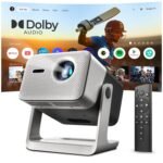 [Dolby Audio Official] Crossbeats Lumex Vista Projector 4k Ultra HD, 1080p Native, Dust Free, Android TV, WiFi, 1200 ANSI, Smart Mini Projector for Room, Portable Home Theater Cinema, Built-in Apps [AA1096/169]