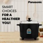 Panasonic SR-WA10(E) 450W Automatic Electric Rice Cooker 1 Litre with Auto Switch Off| SS Lid |Anodized Aluminium Pan|Cooks 600 Grams Raw Rice|Energy Efficient Cooking | Black[AA1098] - Image 4