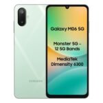 Samsung Galaxy M06 5G Mobile (Sage Green, 6GB RAM, 128GB Storage) | MediaTek Dimensity 6300 | AnTuTu 623K+ | 12 5G Bands | 25W Fast Charging | 4 Gen OS Upgrades | 50MP Camera | Without Charger[aa1098]