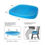 Brand	Vasrivay Special Feature	Cooling, Breathable Honeycomb Design, Pressure Relief, Non-Slip Base, Lightweight & Portable Colour	Black Size	36 x 30 x 3.5 cm Fill Material	Silicone Gel Shape	Square Age Range (Description)	‎All Ages Recommended Uses For Product	Office Chair, Car Seat, Wheelchair, Home Seating, Long Sitting Support,Driving,Studying,Travelling,Resting,Reading,BreastfeedingOffice Chair, Car Seat, Wheelchair, Home Seating, Long Sitting Support,Driving,Studying,Travelling,Resting,Reading,Breastfeeding Use for	Back Material	Silicone Gel See less About this item Ultimate Sitting Comfort: Transform any hard surface with our Ultra-Soft Jelly Bed Gel Cushion, designed specifically for long hours of office work or daily commutes. Advanced Honeycomb Design: The unique silicone honeycomb structure allows maximum airflow, acting as a cooling gel pad that prevents sweating during hot Indian summers. Orthopedic Pain Relief: Engineered for medical-grade support, this egg sitter cushion reduces pressure on the tailbone (coccyx) and alleviates sciatica pain effectively. Premium Silicone Material: Crafted from high-quality, durable silicone gel, the Vasrivay pad retains its shape even after years of heavy use without flattening. Perfect Fit Dimensions: Measuring 36x33x3.5cm, it fits perfectly on most Indian office chairs, car seats, and even sofas, providing a wide area of ergonomic support. Lightweight & Portable: Weighing only 375grams, this portable gel seat is easy to carry between your home office, car, and airplane seats for travel-ready comfort. Non-Slip Fabric Cover: Includes a premium black breathable fabric cover with a non-slip bottom to ensure the cushion stays securely in place while driving or sitting.[aa1098] - Image 4