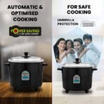 Panasonic SR-WA10(E) 450W Automatic Electric Rice Cooker 1 Litre with Auto Switch Off| SS Lid |Anodized Aluminium Pan|Cooks 600 Grams Raw Rice|Energy Efficient Cooking | Black[AA1098] - Image 2