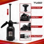 TUQO MS50 Portable Foam Sprayer | Hand Powered | Professional Series | Heavy Pressure | 3 Nozzles & Pressure Release Lever | Ideal for Car, Bike Wash & Liquid Spray Applications[AA1098] - Image 4