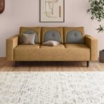 GODREJ INTERIO Sofa Cresco 3-Seater Fabric Sofa for Living Room, 1-Year Warranty, Solid Wood, Camel and Taupe Colour[AA1098]