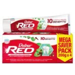 Dabur Red Paste - India's No.1 Ayurvedic Paste, Provides Protection Plaque Removal, Toothache, Yellow Teeth, Bad Breath- 800g (200gm*4)[AA1100/130]