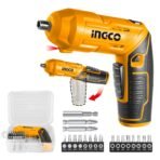 INGCO 4V Electric Cordless Screwdriver, Rechargeable Power Drill Driver Set, 4 N.m Max Torque, 240RPM, With Tool Box [AA1096/167]