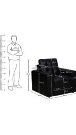 Flipkart Perfect Homes Allie Comfort Fabric Leatherette 3 + 1 + 1 Sofa Set (Black, DIY(Do-It-Yourself)) - Image 3