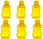 Bird Food Feeder Automatic Food Feeder Cups for All Bottle , set of 6 Rectangle Plastic Pet Bowl (350 ml Yellow) [AA1102/311]