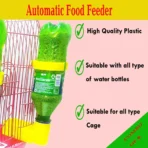 Bird Food Feeder Automatic Food Feeder Cups for All Bottle , set of 6 Rectangle Plastic Pet Bowl (350 ml Yellow) [AA1102/311] - Image 3