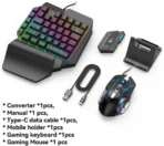 FROH Bluetooth Gaming Keyboard Mouse Convertor For Smartphone 5 in 1 Mobile Game Combo Set Designed for Gaming (Black)(AA1103/194) - Image 2
