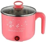 LUDDITE Electric Hot Pot Mini, 1.5 Liter Electric Pressure Cooker, Food Steamer, Egg Cooker, Egg Boiler (1.5 L, Pink)[aa1098]