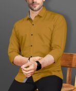 Men Regular Fit Solid Spread Collar Casual Shirt (L) [AA1096/165]